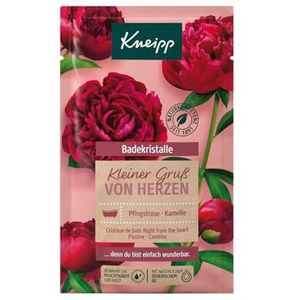 Kneipp Badkristallen kleine groet van het hart, badzout met diepzout en de combinatie van pioenrozenextract en verzorgende cameliaolie, een moment van geborgenheid, 60 g