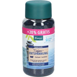 Kneipp Badkristallen voor diepe ontspanning, speciale maat, met natuurzuiver diepzout, etherische patchouli-olie en waardevolle sandelhoutextract voor diepe ontspanning en rust, gelimiteerde editie,