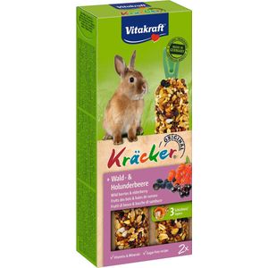 Vitakraft Dwergkonijnkracker - 2 In 1 Bosbessen - Konijnensnack