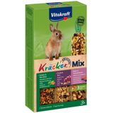 Vitakraft Dwergkonijn Krackers Trio Mix - Noot, Bosvruchten & Groenten - 10 St