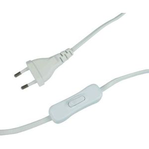 REV 0505680555 kabel, kabel met schakelaar en eurostekker, 2 m, max. 2 A, wit