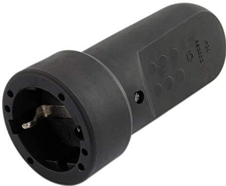 REV - 0512150555 - Geaarde Koppeling - Zwart - 230V/16A Rubber 3680W
