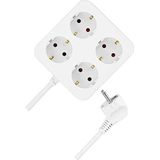 REV - Meervoudige Stekkerdoos - Wit - Kunststof - 4 Uitgangen
