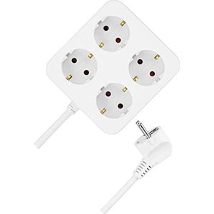 REV - Meervoudige Stekkerdoos - Wit - Kunststof - 4 Uitgangen