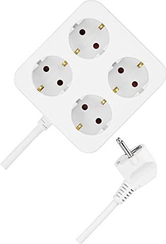 REV - Meervoudige Stekkerdoos - Wit - Kunststof - 4 Uitgangen