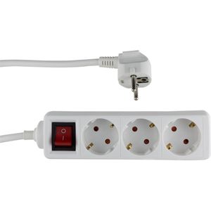 REV 0512313555 stekkerdoos, stekkerdoos 3-voudig voor hoekstekker, 3m, 3500W, wit