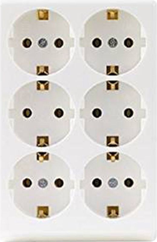 REV Stekkerdoos - Meervoudige Stekkerdoos - Wit - 6-voudig - 3500W