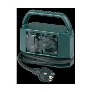 REV Stroomverdeler buiten waterdicht, verlengsnoer buiten, buitenstopcontact waterdicht, IP44, 2m, max. 3500W, groen