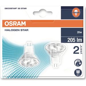 OSRAM - HALOGEENLAMP DECOSTAR 44890 ST WFL 20W -GU4 - 12V - 36° BLI2 - 4008321200266