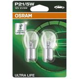 OSRAM - 7528ULT-02B Gloeilamp - Knipperlamp - Kleur: Geel - Lamptype: P21/5W - Aantal: 2