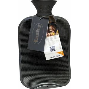 Fashy warm water kruik - dubbelzijdig geribbeld - grijs - 2 liter