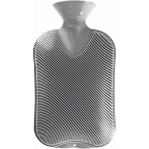 Fashy warm water kruik - dubbelzijdig geribbeld - grijs - 2 liter