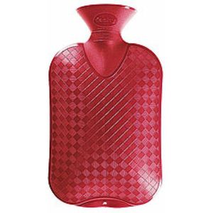 Fashy warm water kruik - enkelzijdig geribbeld - cranberry kleur - 2 liter