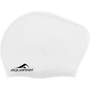 Aquafeel Siliconen Zwemcap Lang Haar Wit