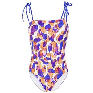 AquaFeeL Badpak voor dames van gerecycled materiaal, blauw/bont