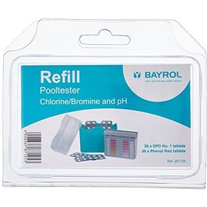 BAYROL 287125 Tabletten navulverpakking voor handmatige zwembadtester, pH/CloderpH/Br-2 x 30 tabletten, fenolRedundDPDNo.1-pH-waarde en vrij chloroderbroom