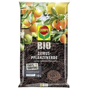COMPO Biologische citrusplantenaarde, ook geschikt voor mediterrane planten, turfvrij, 10 liter