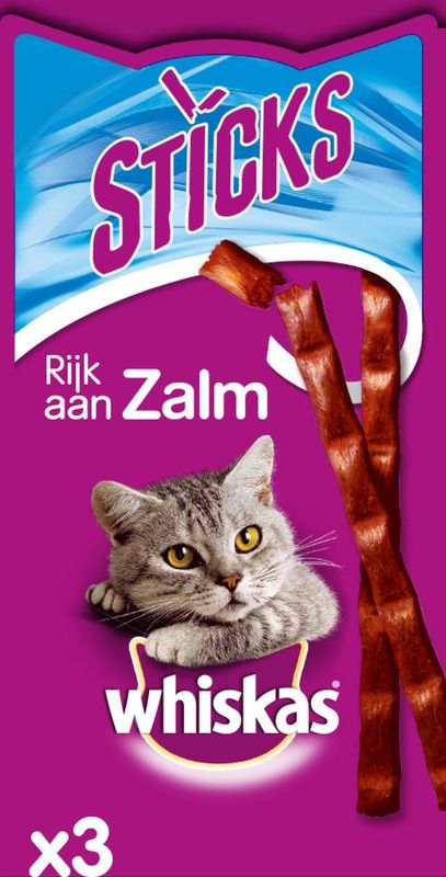 Kattenvoer Sticks Zalm 3-pack 18 g - Whiskas