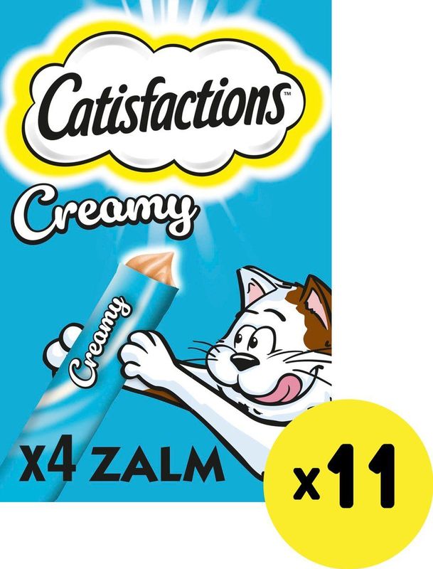 Catisfactions Creamy Snacks - Kattensnoepjes - Zalm - 44 stuks