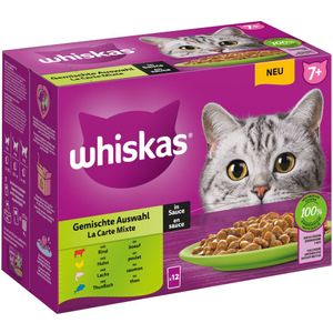 Whiskas 7+ Gemengd Selectie Saus 12x85g 4-pack - Gemengd