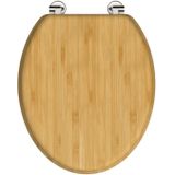 SCHÜTTE Wc-bril Bamboo massief bamboe toiletdeksel, duurzaam toiletdeksel van hout, wc-bril van bamboehout, geschikt voor alle gangbare toiletten, maximale belasting wc-bril 150 kg