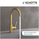SCHÜTTE Cornwall Design Keukenkraan - Mengkraan - Hoge, Draaibare Uitloop - Zijdelingse Greep - Mat Goud
