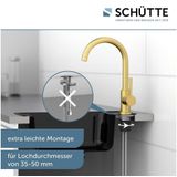 SCHÜTTE Cornwall Design Keukenkraan - Mengkraan - Hoge, Draaibare Uitloop - Zijdelingse Greep - Mat Goud