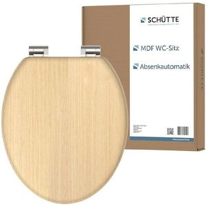 SCHÜTTE Wc-bril NATRUAL met softclosemechanisme van hout | toiletbril met wc-deksel | houten kern toiletdeksel met motief (maximale belasting van de wc-bril 175 kg) | hout