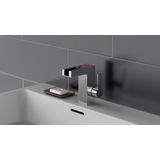 Schütte Waschtischarmatur Wasserhahn mit LED-Schwallauslauf, Mischbatterie Waschbecken, Chrom