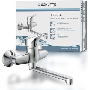 SCHÜTTE Attica Keukenkraan - Mengkraan - Lage, Draaibare Uitloop - Wandmontage - Chroom