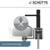 Schütte Waschtischarmatur "NEW YORK", Wasserhahn mit Ablaufgarnitur, Mischbatterie mit Pop Up Abflussstopfen