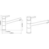 SCHÜTTE Unicorn Design Keukenkraan voor Waterverwarmer met vrije Uitloop - lage Druk - Mengkraan - Lage, Draaibare Uitloop - Chroom