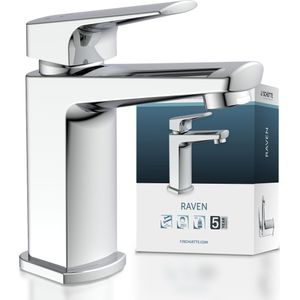 Schütte Waschtischarmatur RAVEN Wasserhahn mit Ablaufgarnitur, Mischbatterie mit Pop Up Abflussstopfen