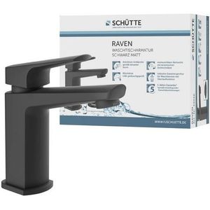 Wastafelkraan Schutte Raven Mengkraan Eéngreeps Zwart Met Click Waste