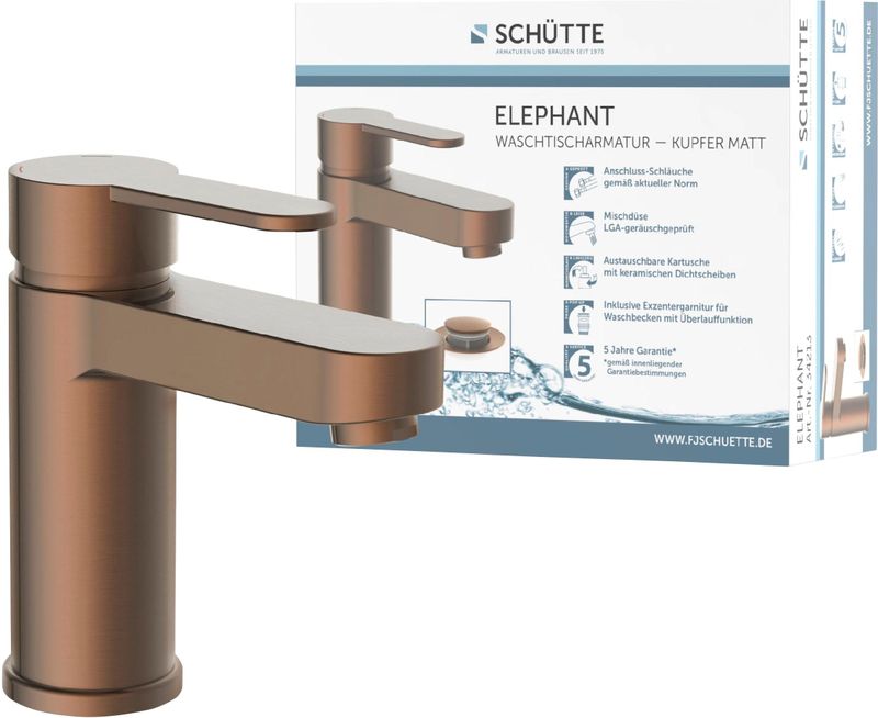 Schütte Waschtischarmatur Elephant, Kupfer