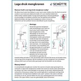 SCHÜTTE Casalla Design Keukenkraan voor Waterverwarmer met vrije Uitloop - lage Druk - Mengkraan - Hoge, Draaibare Uitloop - Zijdelingse Greep - Chroom