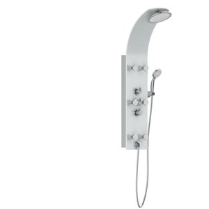 SCHÜTTE Lanzarote Douchepaneel - met Thermostatische Douchekraan - 6 Massage Sproeiers - Glas - Wit