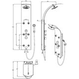 SCHÜTTE Lanzarote Douchepaneel - met Thermostatische Douchekraan - 6 Massage Sproeiers - Glas - Zwart