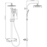 SCHÜTTE Madura Fresh Douchesysteem - Regendouche - met Thermostatische Douchekraan - Hartafstand 150 mm - Zwart Mat