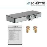 SCHÜTTE Ocean Thermostatische Douchekraan met glazen Planchet - 150 mm Hartafstand - Chroom & Antraciet