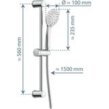 Schütte Brausegarnitur Napoli, Höhe 56 cm, Set, Regendusche mit Schlauch und Halterung, Duschkopf mit 3 Strahlarten