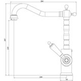 SCHÜTTE - OLD STYLE - Draaibare Keukenkraan - Chroom - Eengreepsmengkraan