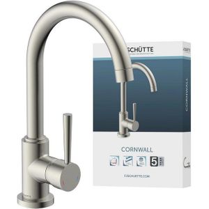 SCHÜTTE Cornwall Design Keukenkraan - Mengkraan - Hoge, Draaibare Uitloop - Zijdelingse Greep - RVS-look