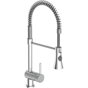 SCHÜTTE Cornwall Design Keukenkraan voor Waterverwarmer met vrije Uitloop - lage Druk - Mengkraan - Draaibare Uitloop met Spiraalveer - Chroom
