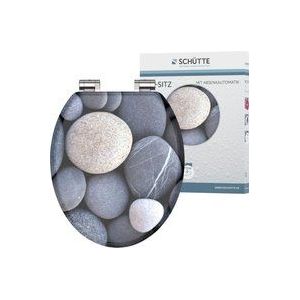 Schütte WC-Sitz GREY STONES, mit Absenkautomatik und Holzkern, MDF