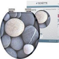 Schütte MDF WC Sitz GREY STONES, Toilettendeckel mit Absenkautomatik Motiv