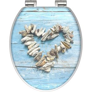 SCHÜTTE WC-Sitz mit Absenkautomatik SHELL HEART Hochglanz MDF
