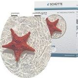 SCHÜTTE WC-Bril 80541 RED STARFISH - High Gloss - MDF-Hout - Soft Close - Verchroomde Scharnieren - Decor - 1-zijdige Print