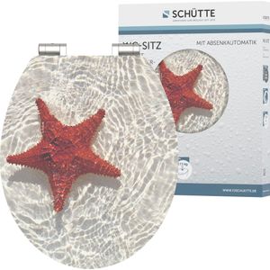 Schütte WC-Sitz "RED STARFISH", High Gloss mit MDF Holzkern, mit Absenkautomatik