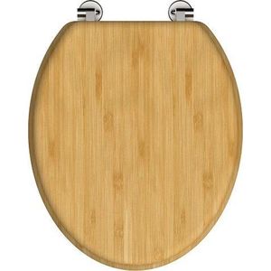 SCHÜTTE WC-Bril 81001 NATURAL BAMBOO - Massief Bamboe - Verchroomde Scharnieren - Belastbaar tot 175 kg